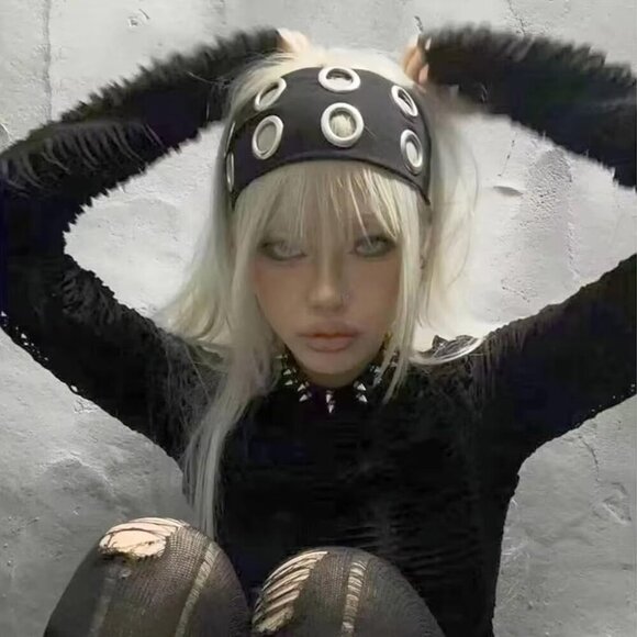 Women Elastic Headband Wide Y2K Casual Sporty Hair Accessory Black main image 5